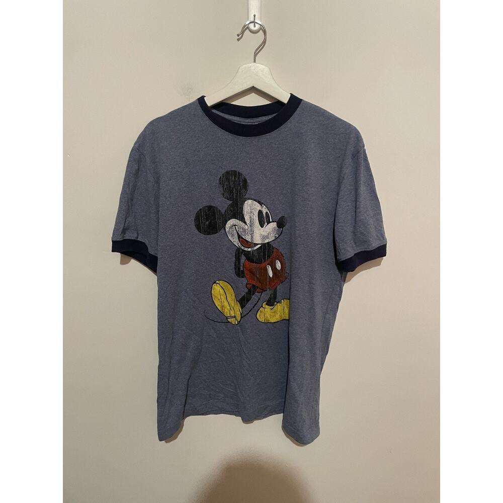 Authentic Vtg Disney Mickey Mouse Ringer 70s 80s T-Shirt USA Medium‎